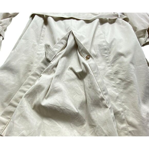 BROOKS BROTHERS Women 346 Trench Coat Size 12 Cream Long Line Button Belted - Picture 7 of 16